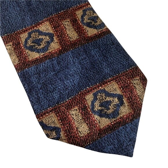 Bugatti Men's Tie 100% Silk NWT Geometric Print Multicolor - Picture 1 of 5